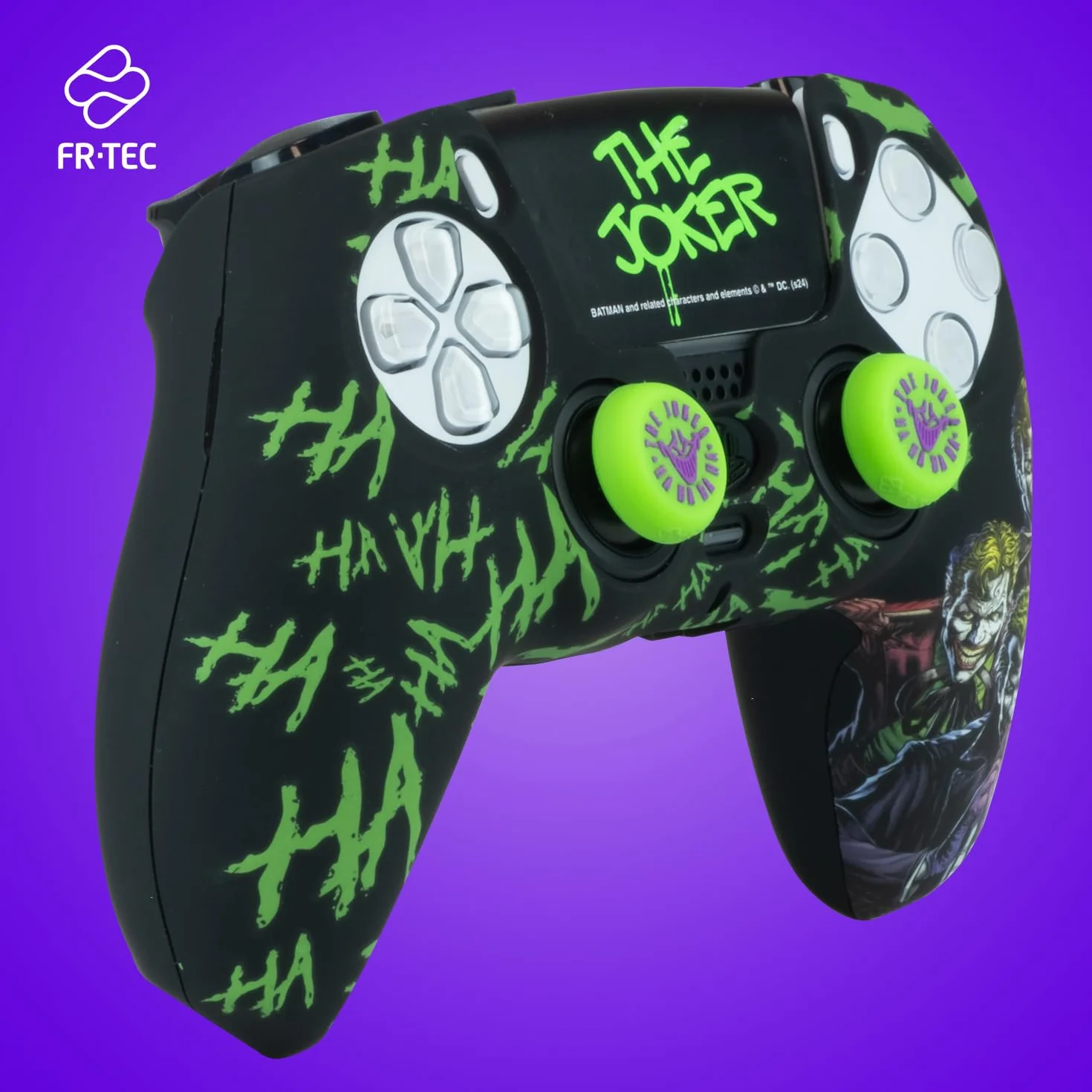 FRTEC – Joker Combo Pack Mando PS5, Carcasa Rígida + Grips + Sticker Touchpad para DualSense, PS5, Licencia Oficial