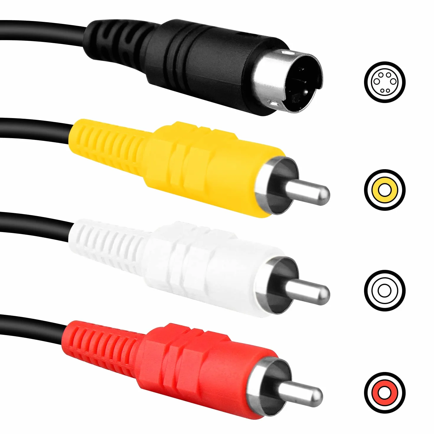 OSTENT AV Video compuesto S-Video RCA HD TV Cable compatible con Nintendo 64 N64 SNES SFC NGC