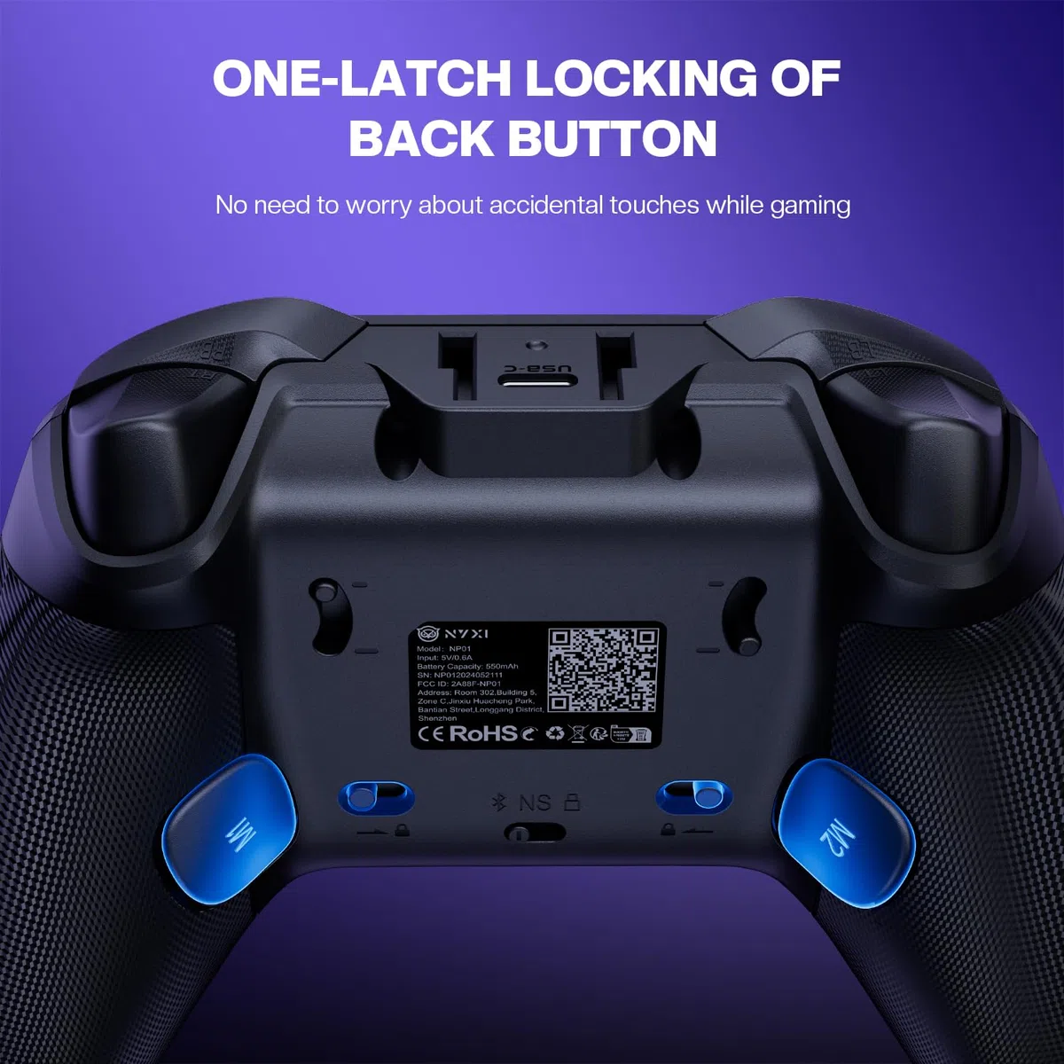NYXI Master P1 2.4G Mando PC inalámbrico, Joystick de efecto Hall, Disparador Hall y Micro Variable, Control de audio,Turbo/Vibración ajustable, Bloqueo rápido programable - para PC/Switch/iOS/Android