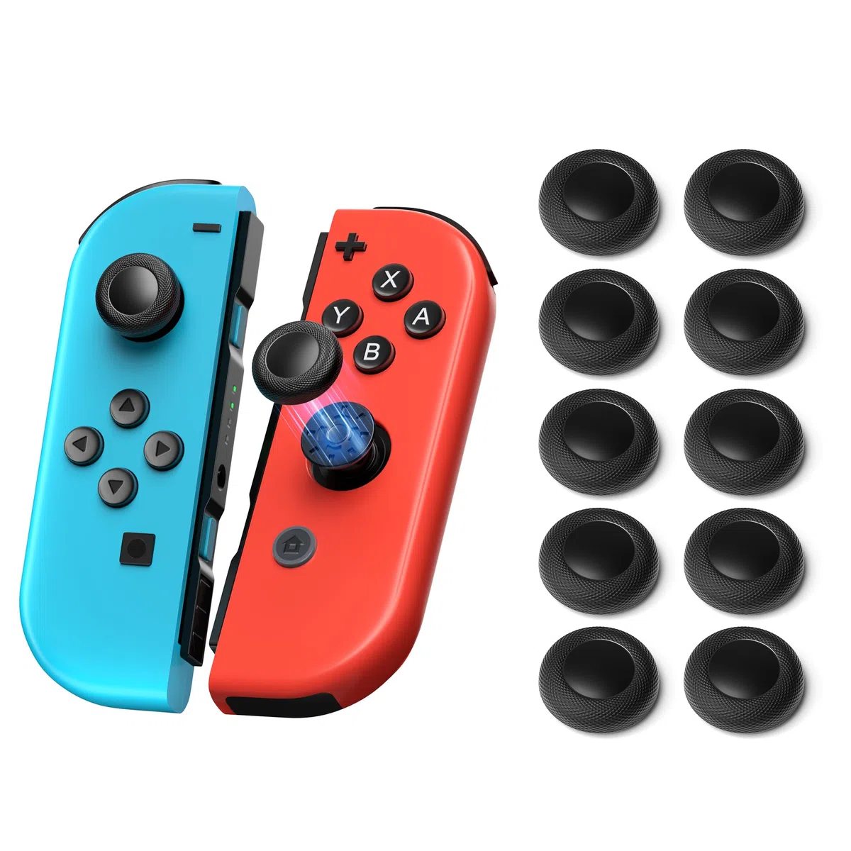Agarres para el Pulgar para Nintendo Switch - Antideslizantes - Textura láser - Resistentes al Desgaste - Capuchón de Reemplazo Joystick para Mando Switch/OLED/Lite, 10 Tapas