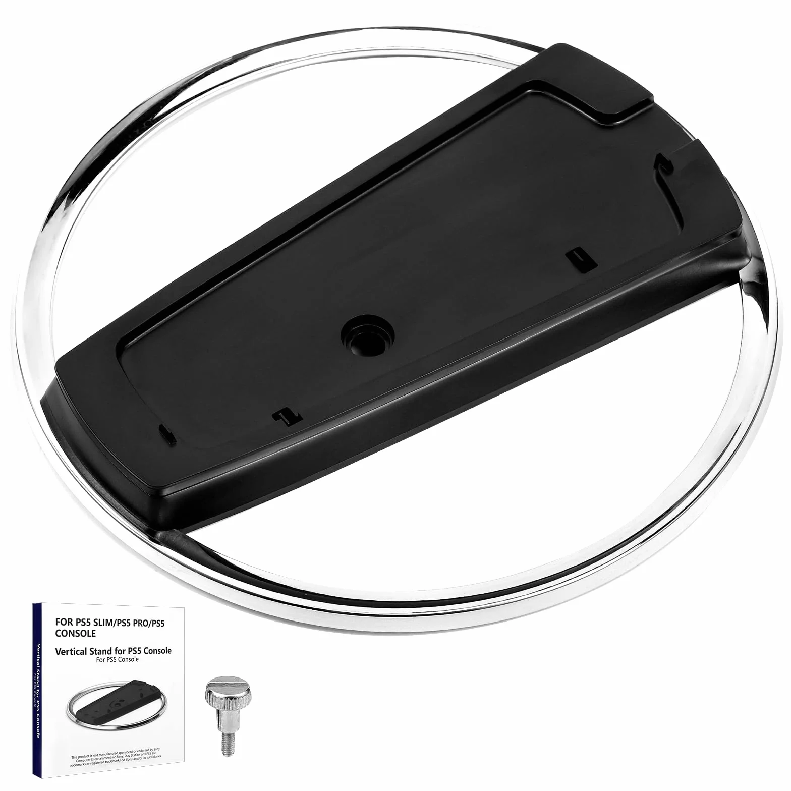 Zorplex Soporte Vertical para Consola PS5/PS5 Pro,aleación de zince&ABS Accesorios de PlayStation 5, Compatible para PS5 (Disco y Edición Digita) l, con Base Antideslizante y Tornillo