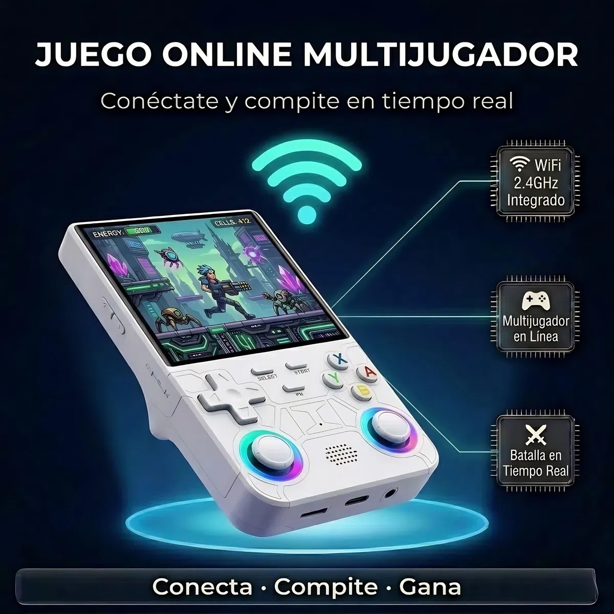 Genzo Consola Portatil Retro R36 Ultra 2026 con 128GB y más de 40.000 Juegos - Juegos de PSP, GameB, PS1, SuperNint, MegaD, NeoG, etc. +30 Emuladores -Pantalla Grande HD IPS de 4 Pulgadas (Blanco)