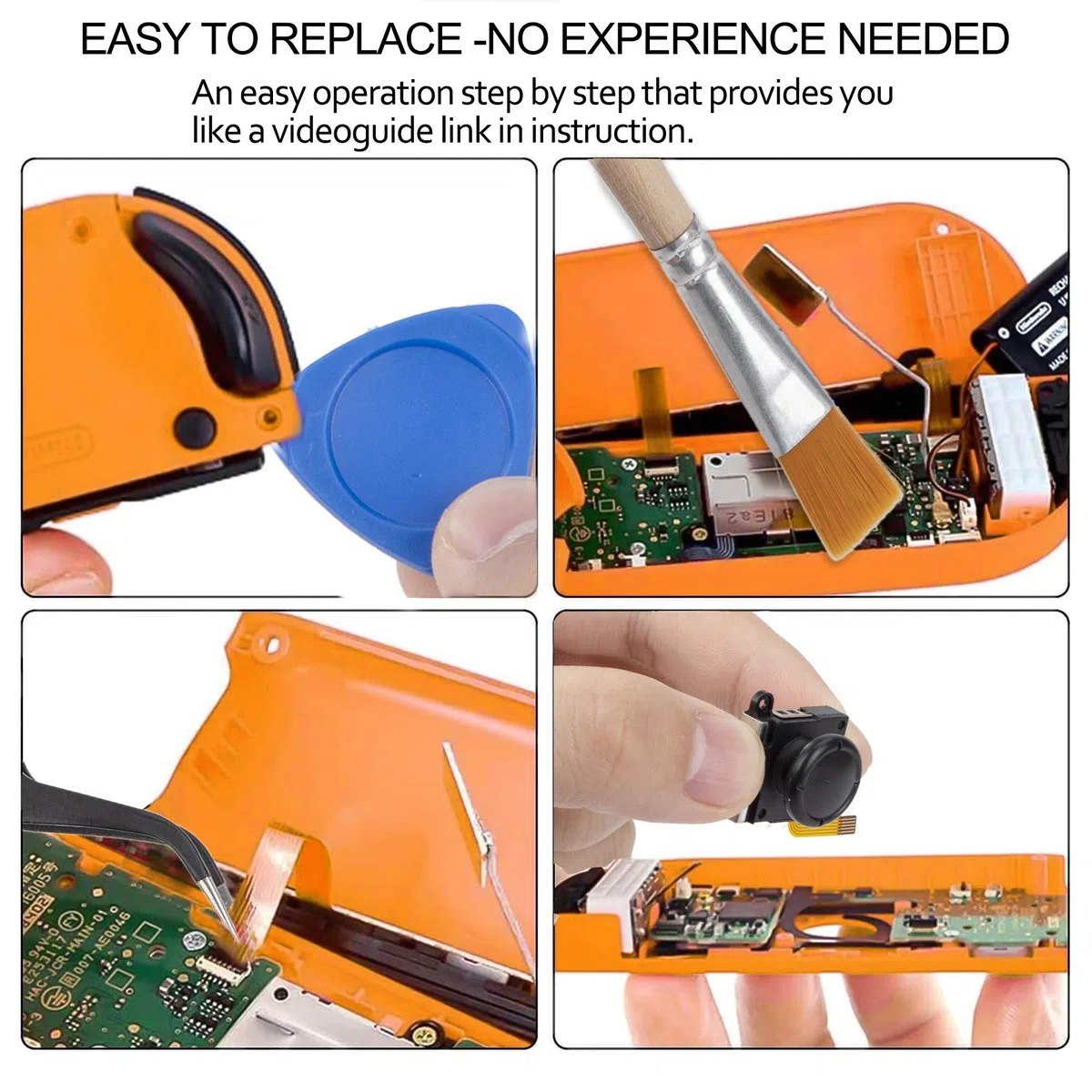 Tunejoy Recambios 3D de Joysticks Analógicos para Joy-Con Switch Herramientas de Reparación con Destornillador ThumbStick Bloqueo de Hebilla Cepillo de Limpieza 16 Piezas