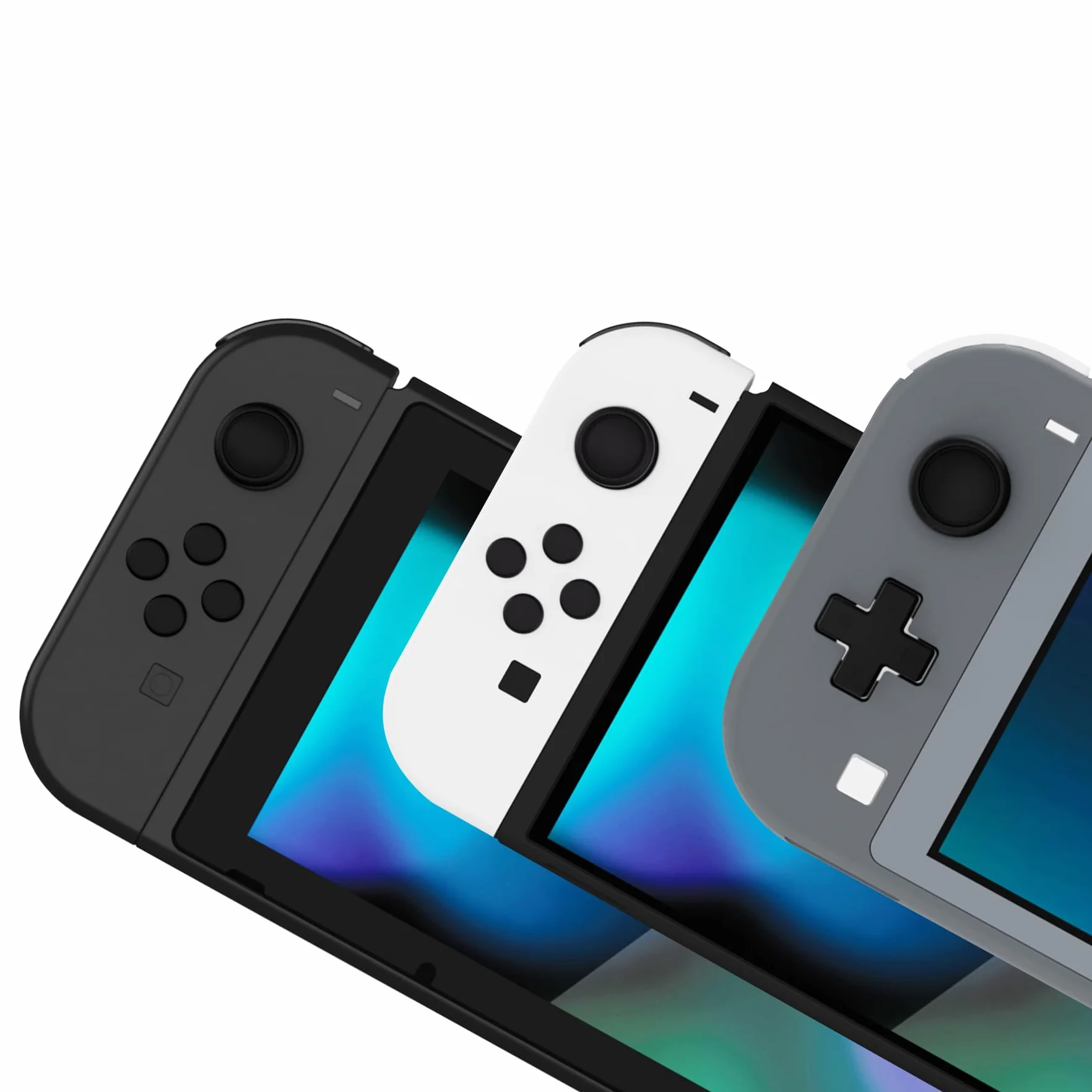 PlayVital Agarres para el Pulgar para Nintendo Switch/Lite/OLED, Tapas de Silicona para Botones ABXY y D-Pad, Silicona Caps de Joystick para Switch Lite, Tapones para Thumbstick (Negro)