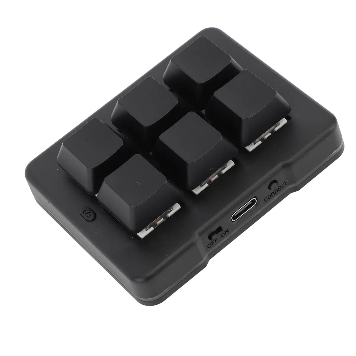 Bewinner Teclado para Juegos de 6 Teclas con Cable USB, Teclado Mecánico para Juegos Macro RGB, Teclado Portátil Delgado con una Sola Mano para, para
