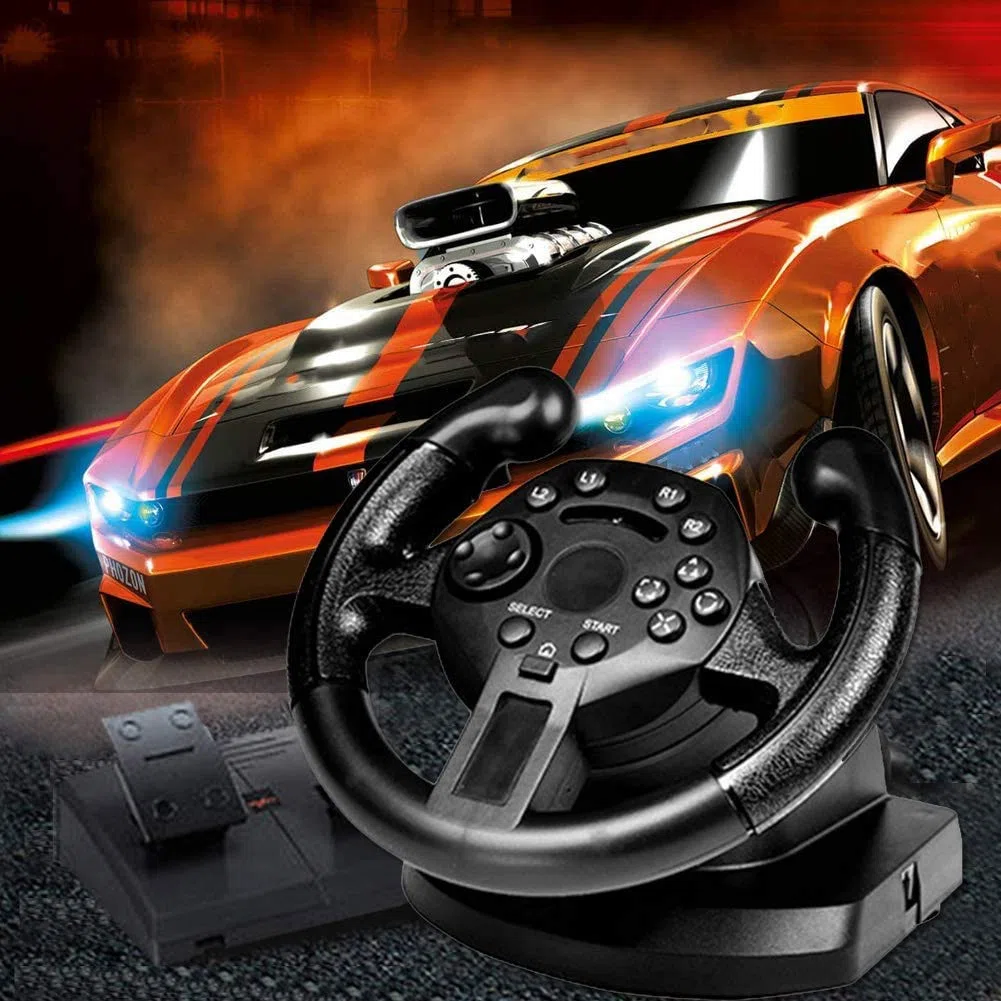Okeeyseda Juego de Volante de Carreras para/Pc, Joysticks de VibracióN, Controlador Remoto, Controlador de ConduccióN Imulado