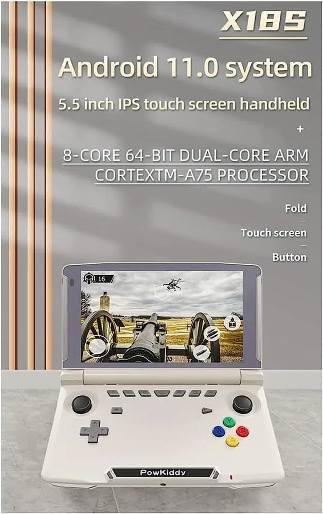 Consola de juegos arcade portátil, consola de juegos portátil retro de 64 G con pantalla táctil IPS de 5.5 pulgadas para juegos clásicos