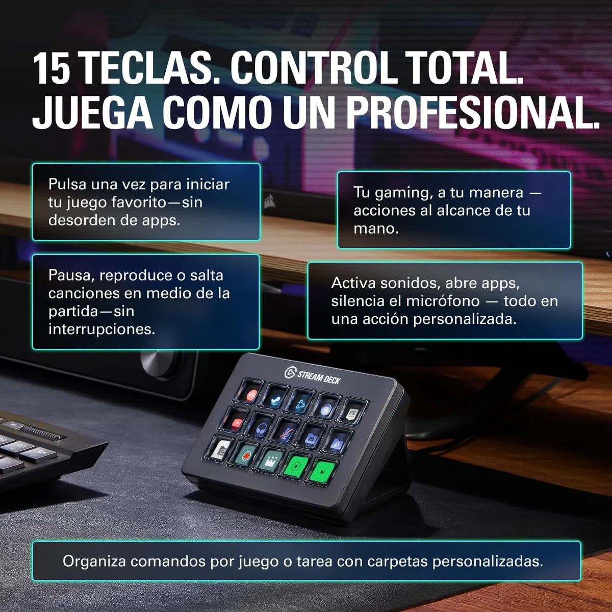 Elgato Stream Deck Scissor Keys, controlador de flujo
