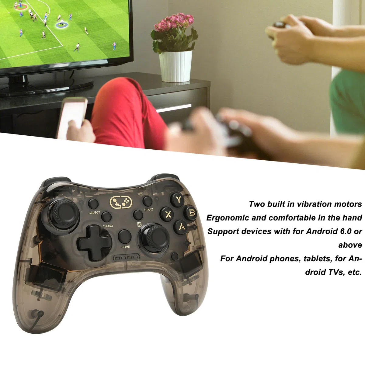Wireless Game Controller, PC Gamepad Joystick, Bluetooth RGB Retroiluminado Gamepad Remoto Joystick para PC TV Switch PS3 Plug and Play Gamepad
