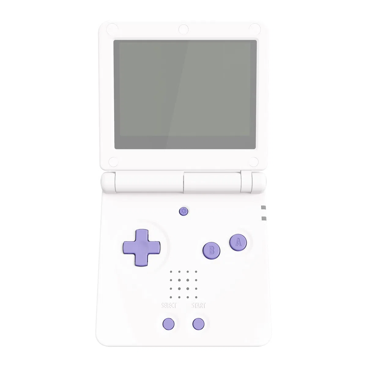 eXtremeRate Botones Completos para Gameboy Advance SP (GBA SP), Teclas de Repuesto A B L R, Power On/Off, Volumen y D-Pad, No Incluye Control, 16Bits Violeta Claro