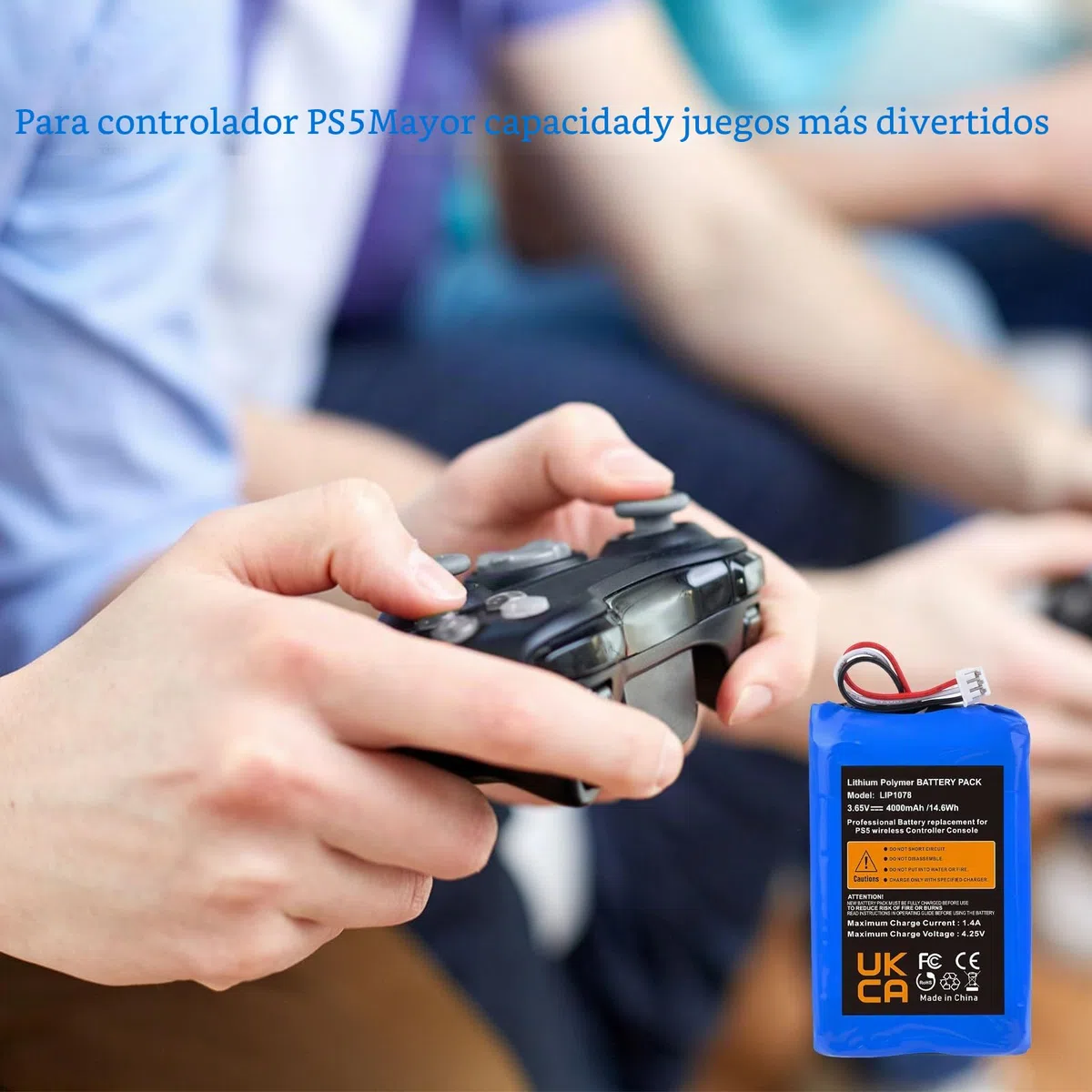 Batería para mando PS5, 4000 mAh, 3,65 V, LIP1078, batería de repuesto para PS5 PlayStation 5 DualSense
