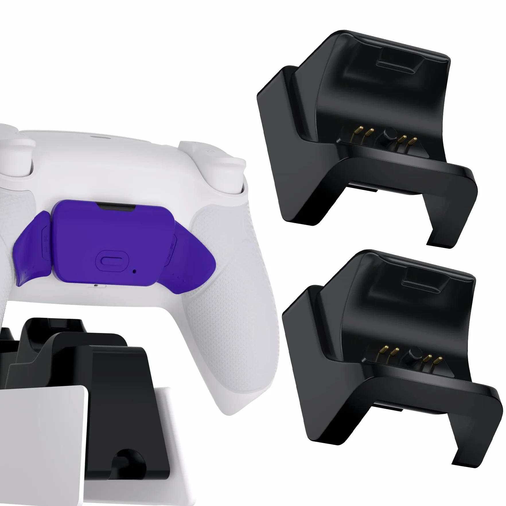 Negro RiseDock Soporte de Extensión Kit para ps5 control Base de Carga de eXtremeRate RISE & RISE4 Remap Kit Rediseñado Charging Dock Extensor para ps5 mando para HEXGAMING Rival, Rival Pro & Ultimate