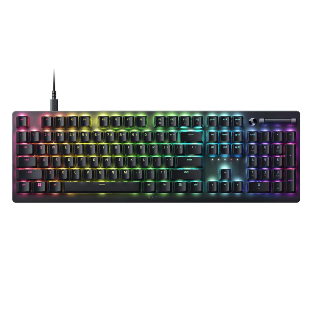 Razer DeathStalker V2 (Interruptor Rojo) - Teclado óptico para Juegos de Perfil bajo (interruptores ópticos lineales, Cable Tipo C Desmontable, Teclas grabadas con láser, Cromo RGB) diseño del Reino