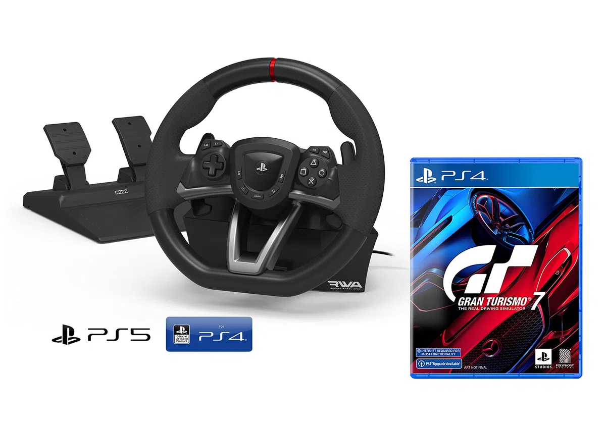 Volante y Pedales Hori RWA con licencia Sony PlayStation 4/5 [Nuevo modelo compatible con PS4/PS5] + Gran Turismo 7 [Playstation 4/5]