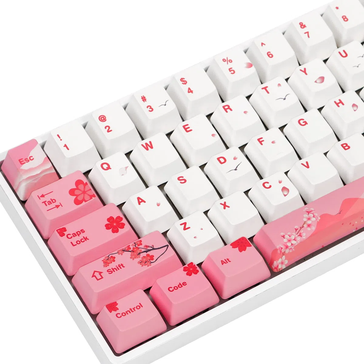 Juego de 104 Teclas PBT Rosas, sublimación de Tinta, Teclas Personalizadas para Teclado mecánico para Juegos Gateron Kailh Cherry MX 61/87/104