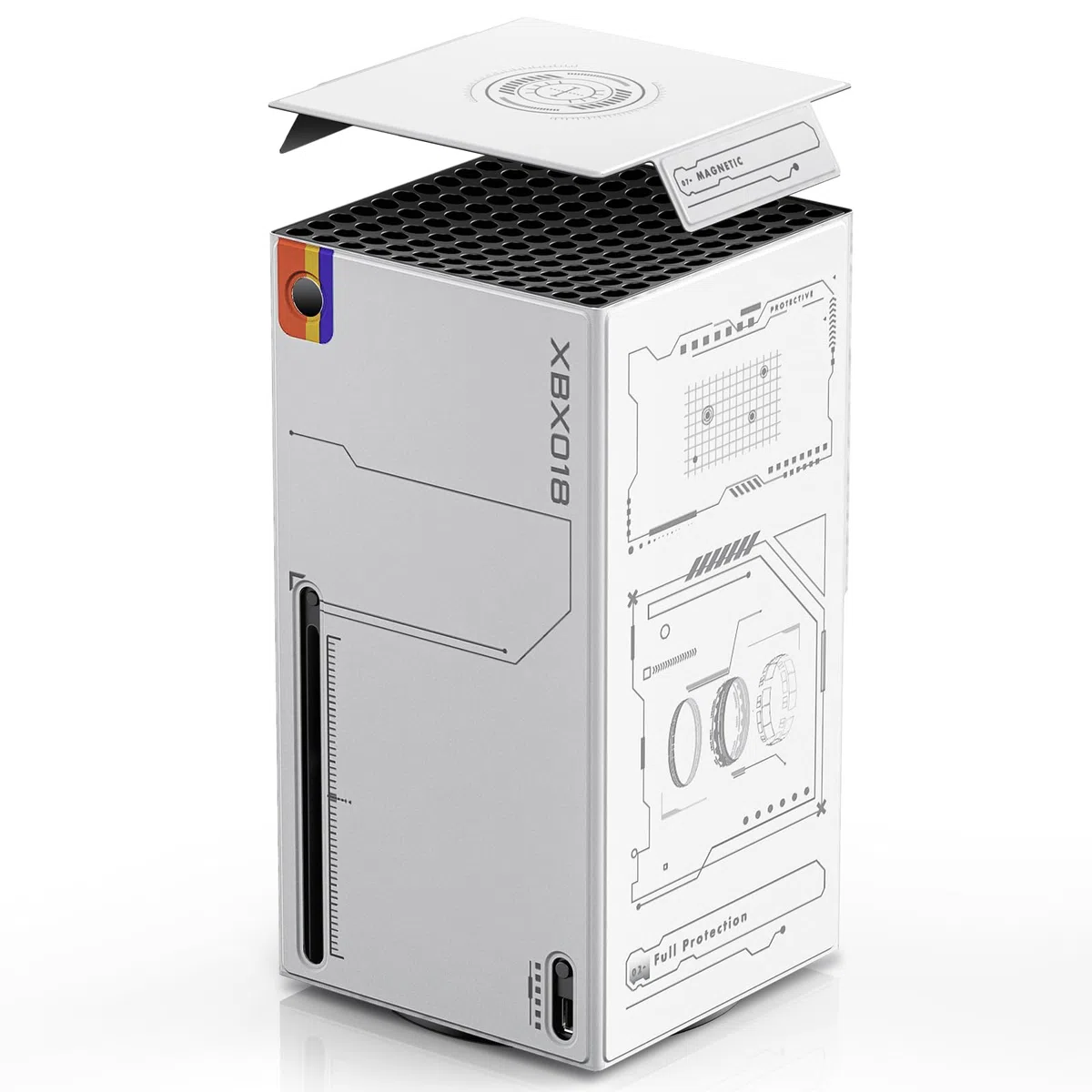 WOLIBEAR Fundas magnéticas para accesorios de consola Xbox Series X, diseño Stafield con piel sintética de alta calidad, cierre magnético y cubierta superior para Xbox Series X, protección completa,
