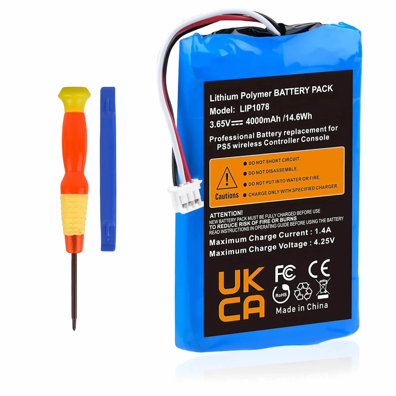 Batería para mando PS5, 4000 mAh, 3,65 V, LIP1078, batería de repuesto para PS5 PlayStation 5 DualSense