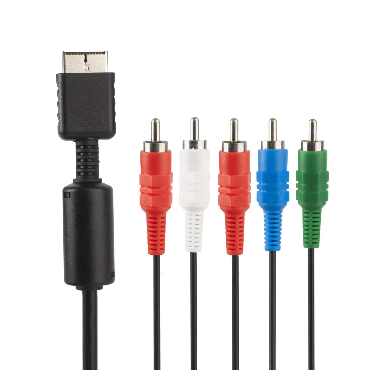 TENINYU Compatible con PS2/PS3/PS3 Slim HDTV-Ready TV HD Component AV Cable de 5 cables de 6 pies, color negro