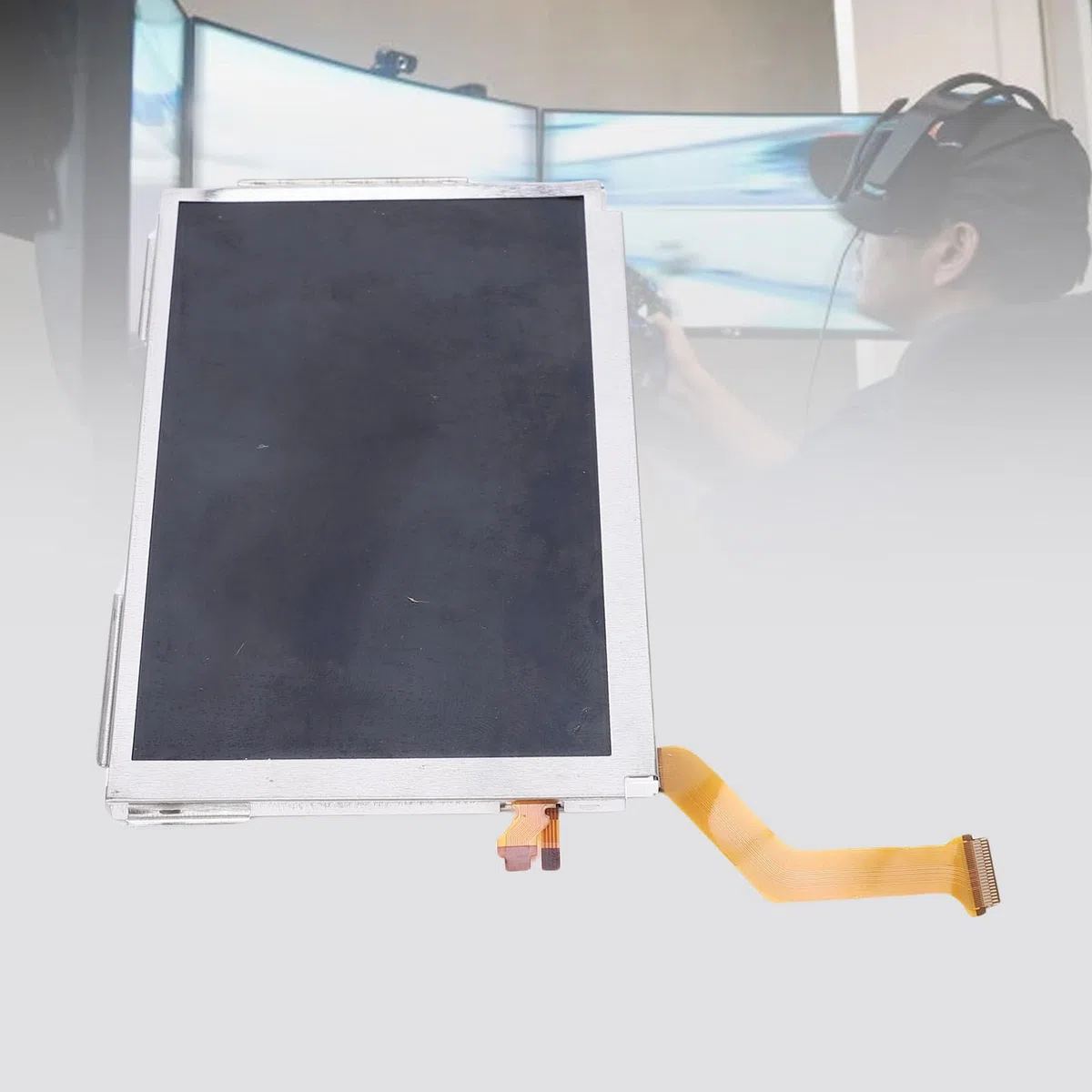 Yechiry Reemplazo de Pantalla LCD Superior, Reemplazo de Pantalla LCD de Vidrio, de Cable de Cinta para la Nueva Consola de Juegos 3DS XL LL 2015