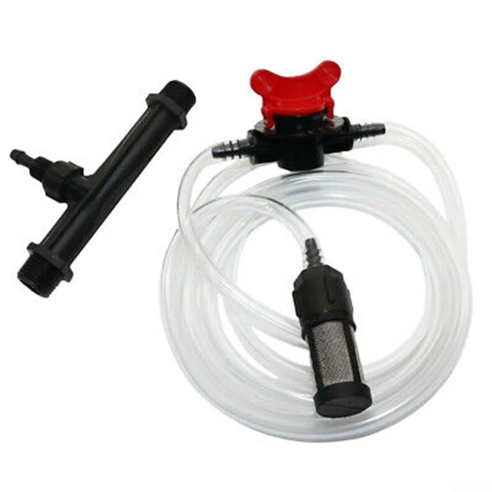 Kit de inyector de fertilizante Venturi de riego automático con interruptor de tubo de agua de 1/2 pulgada y filtro para sistemas de cuidado de plantas de jardín, dosificación eficiente de nutrientes