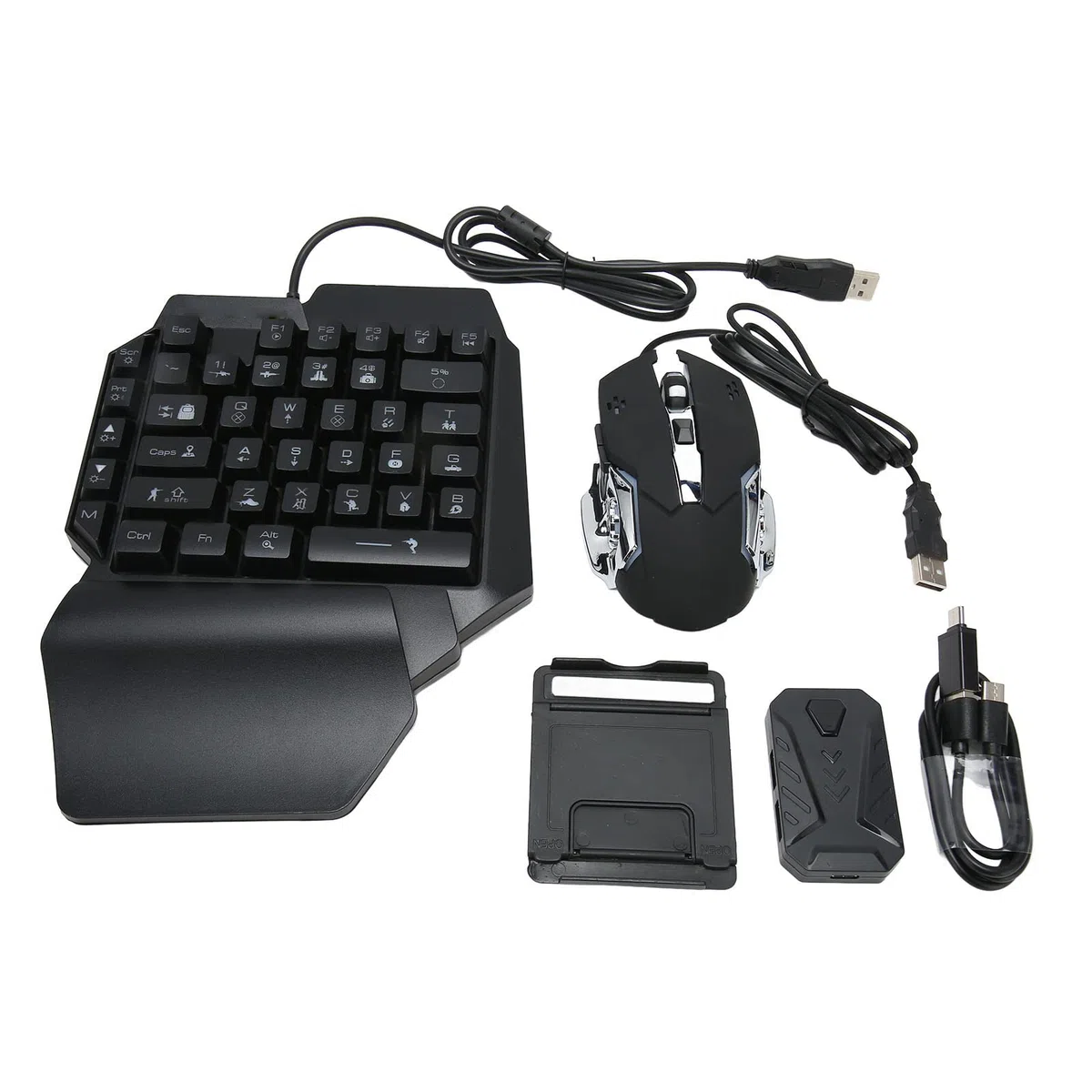 Teclado mecánico para Juegos de una Mano, con Cable USB, retroiluminación RGB, para