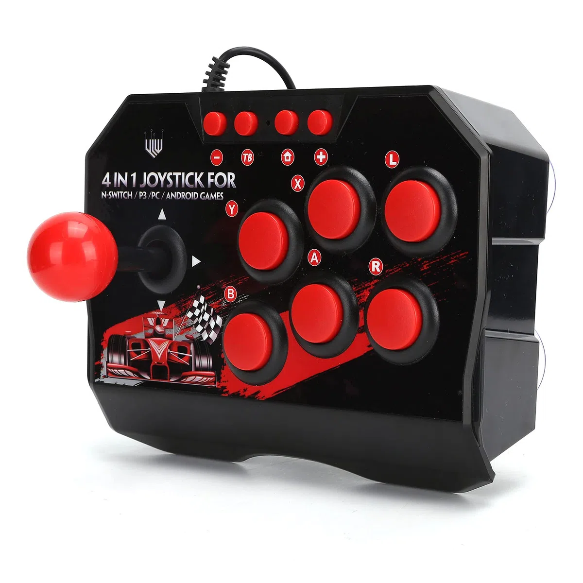 Palillo de lucha de arcada portátil, botón de palanca de lucha de arcade de combate USB de combate para interruptor/PC/PS3