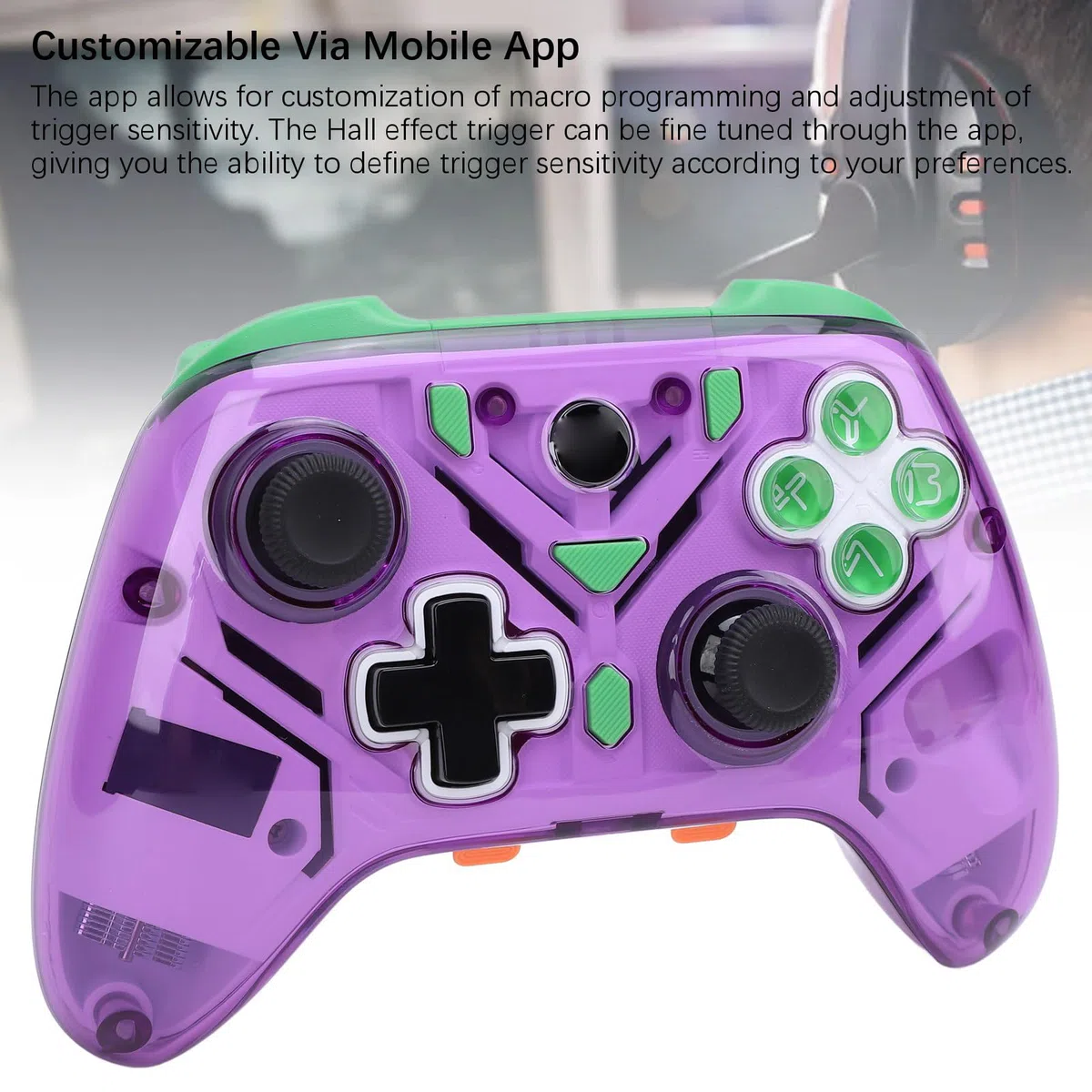AMONIDA Controlador de Juegos Inalámbrico 2.4G con Tecnología de Joystick Mejorada para, PC - Batería de Larga Duración - Material ABS (PURPLE)