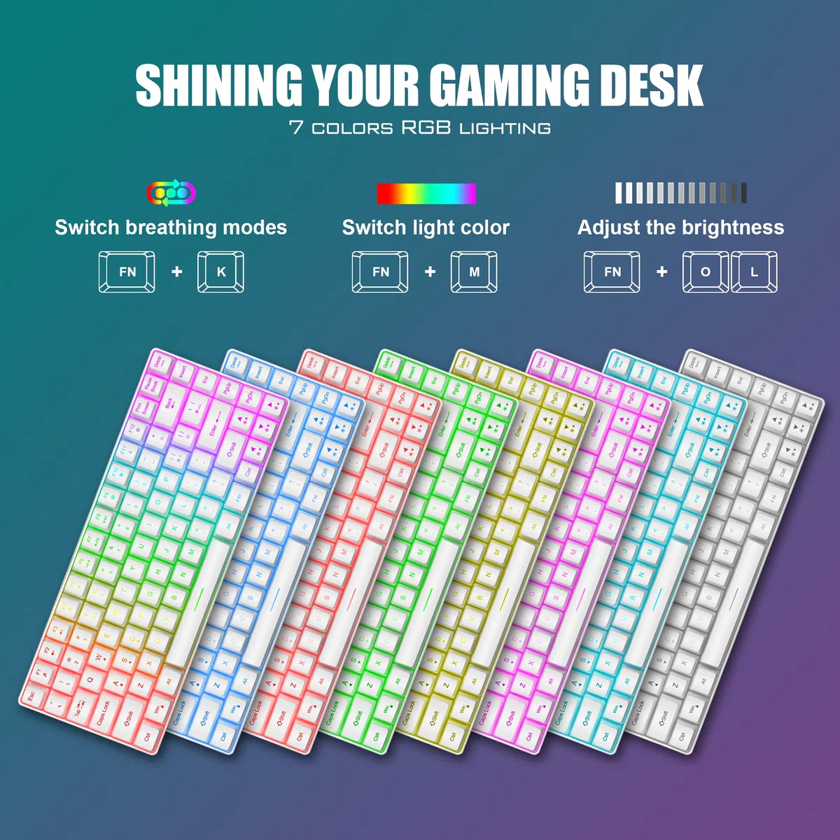 RedThunder 60% Gaming Keyboard and Mouse Combo, Ultra-Compact 61 Keys RGB Backlit Mini Keyboard, Lightweight 7200 dpi Honeycomb Optical, Wired Gaming Set for PC Mac PS5 Xbox Gamer(White)