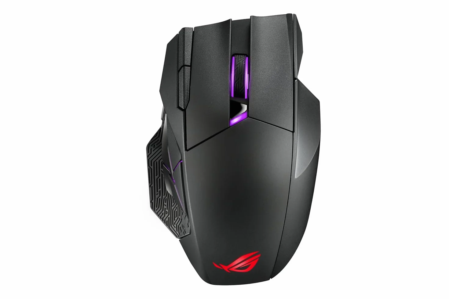 ASUS ROG Spatha X Ratón Gaming Inalámbrico (conectividad por Cable y RF de 2,4 GHz, Soporte de Carga, 12 Botones programables, 19 000 dpi, interruptores Intercambiables, ROG Paracord y Aura Sync)