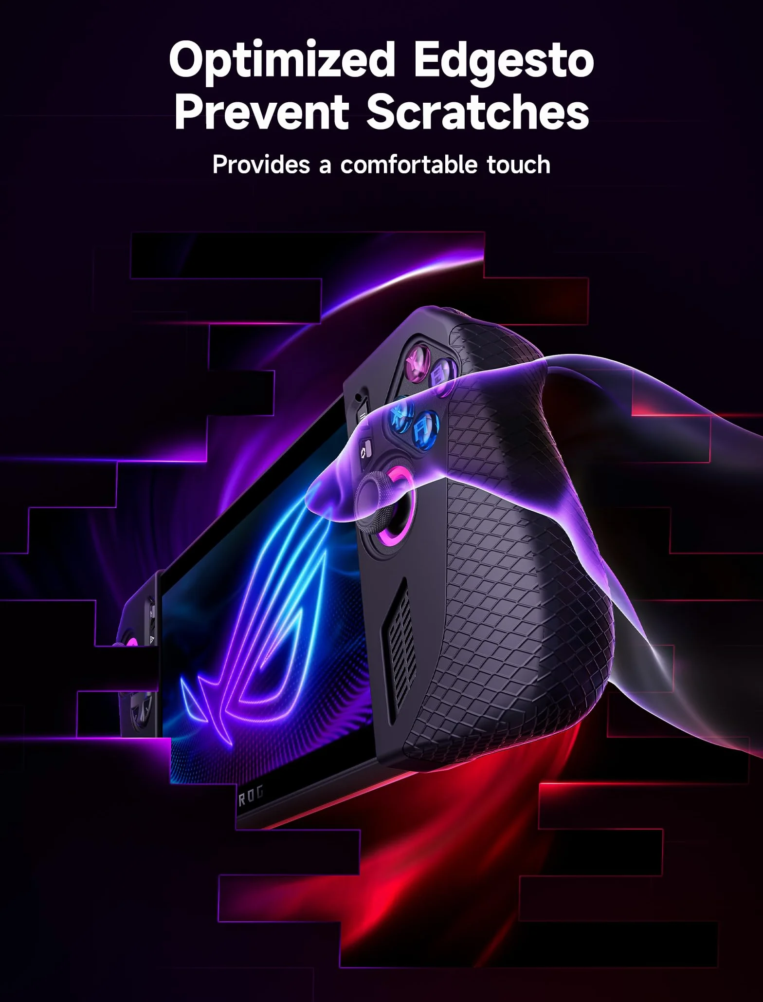 JSAUX Funda Protectora de Silicona Compatible con ROG Ally X, ROG Ally X Grip Skin, ASUS Rog Ally X Accesorios, Juego de Fundas de Silicona (una Izquierda y una Derecha)-PC0113 Negro