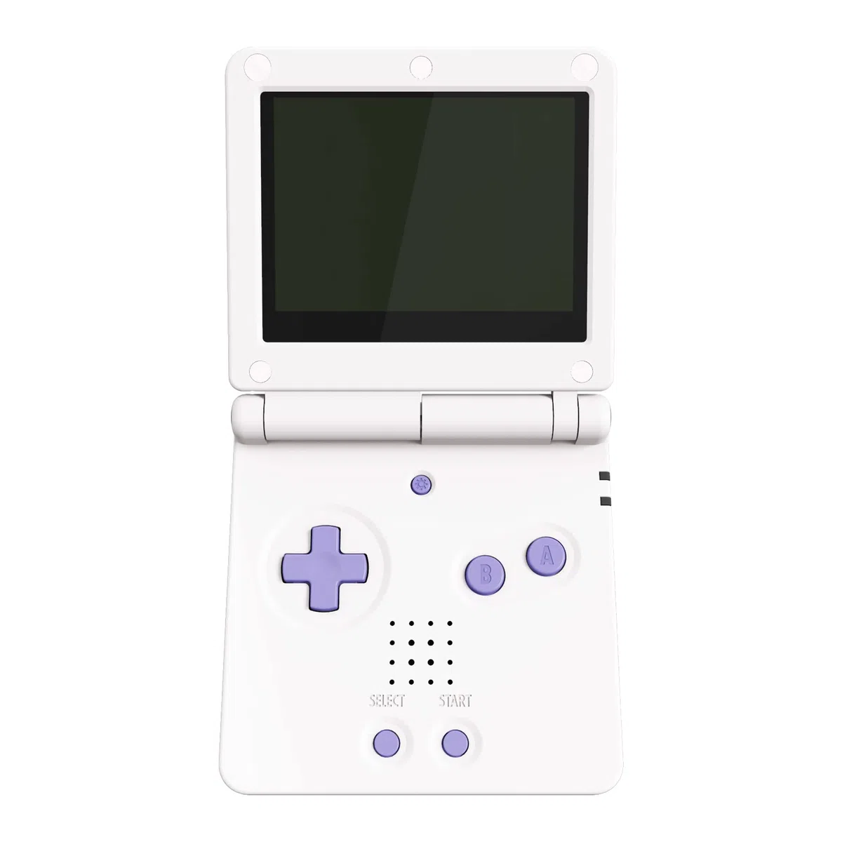 eXtremeRate Botones Completos para Gameboy Advance SP (GBA SP), Teclas de Repuesto A B L R, Power On/Off, Volumen y D-Pad, No Incluye Control, 16Bits Violeta Claro