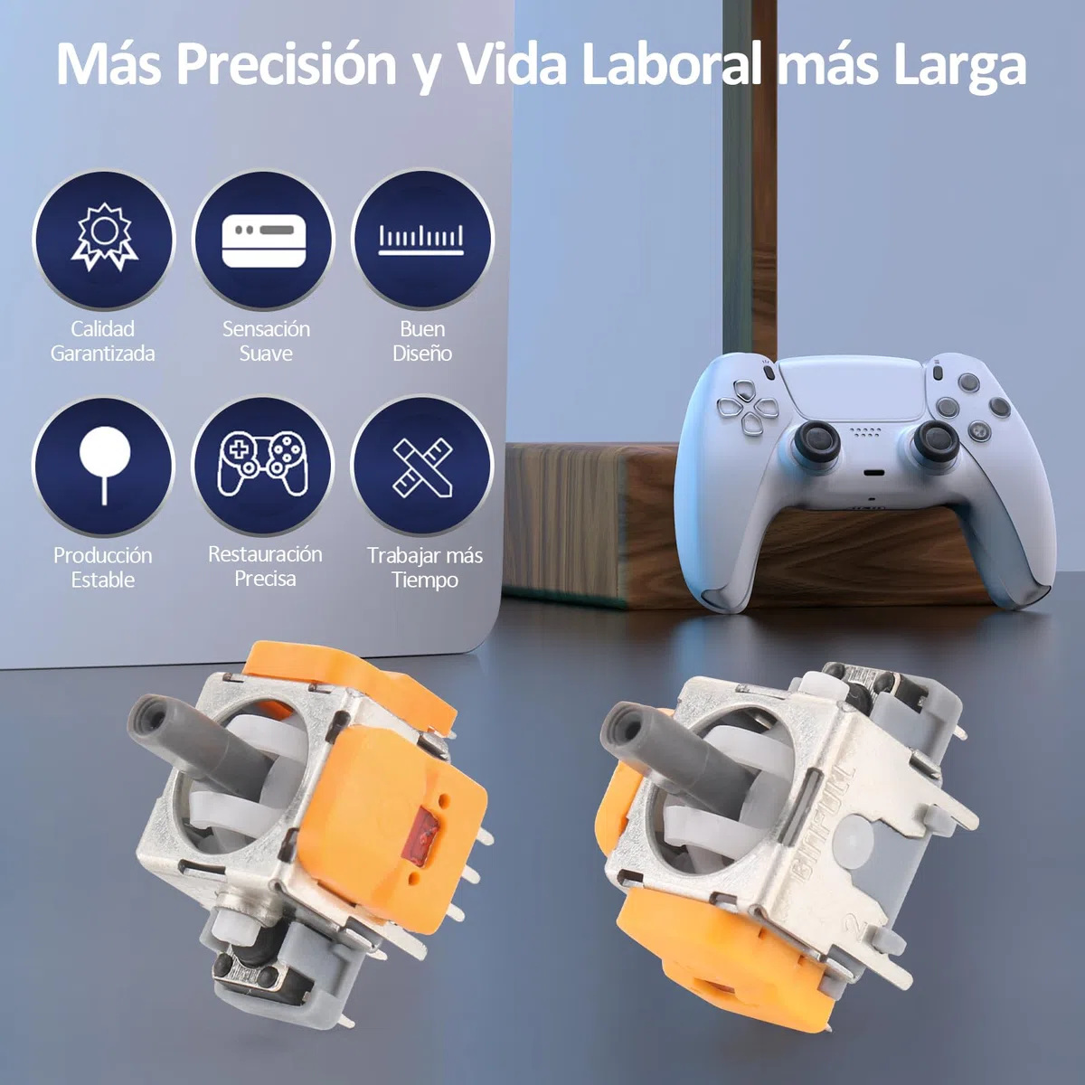 2 Uds Efecto Hall Joystick 3D para PS5 Mando Hall Kit de Reparación de Módulo Joystick Magnético Compatible con Play Station 5 PS5 2 Uds Cubierta Protectora para Joysticks 3D para PS5