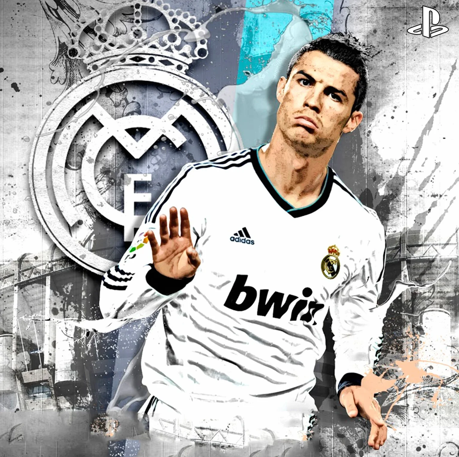 Skin Compatible para PS4 Slim HD - Limited Edition Decal Cover Adhesivo Slim Bundle (Cristiano Ronaldo)