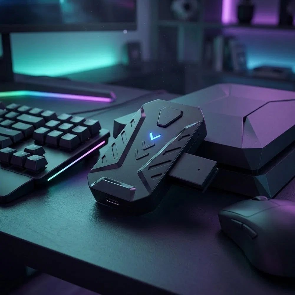 Adaptador de teclado y mouse para PS5, 1000 Hz de baja latencia 2.4