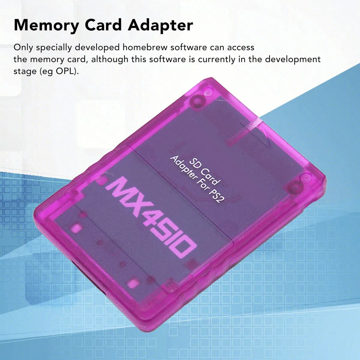 Adaptador de Tarjeta SD para , MX4SIO SIO2SD Adaptador de Tarjeta de Memoria de Reemplazo para Fat Consola (Púrpura Transparente)