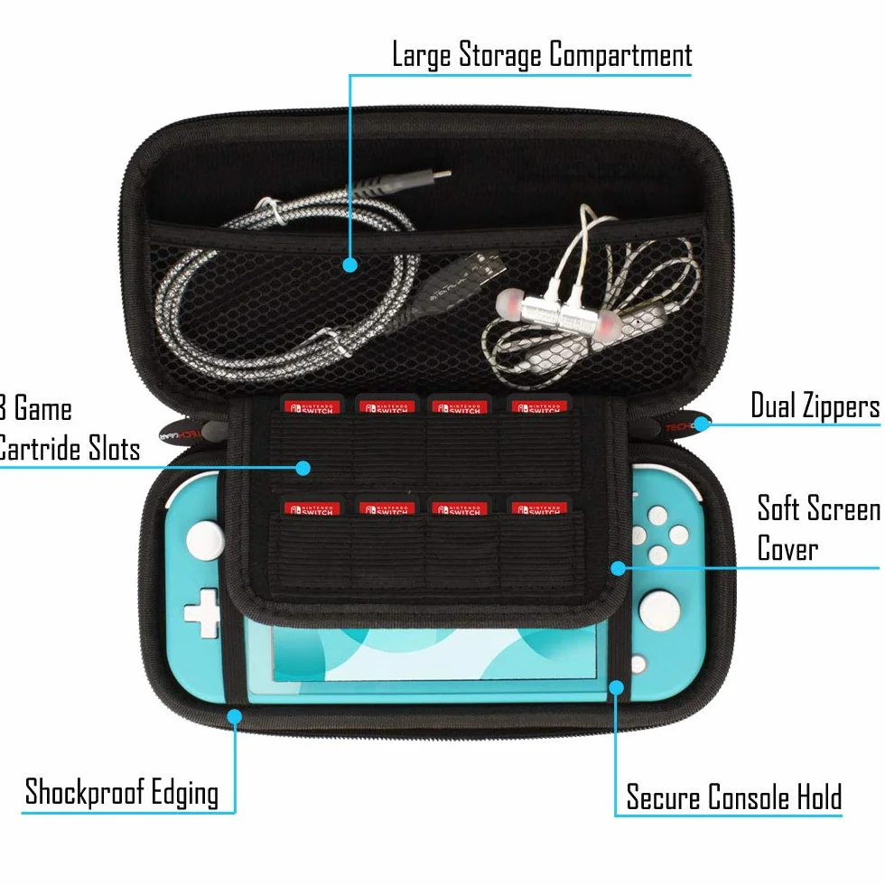 TECHGEAR Switch Lite Case, HRD01 DeluxeTRVL Case