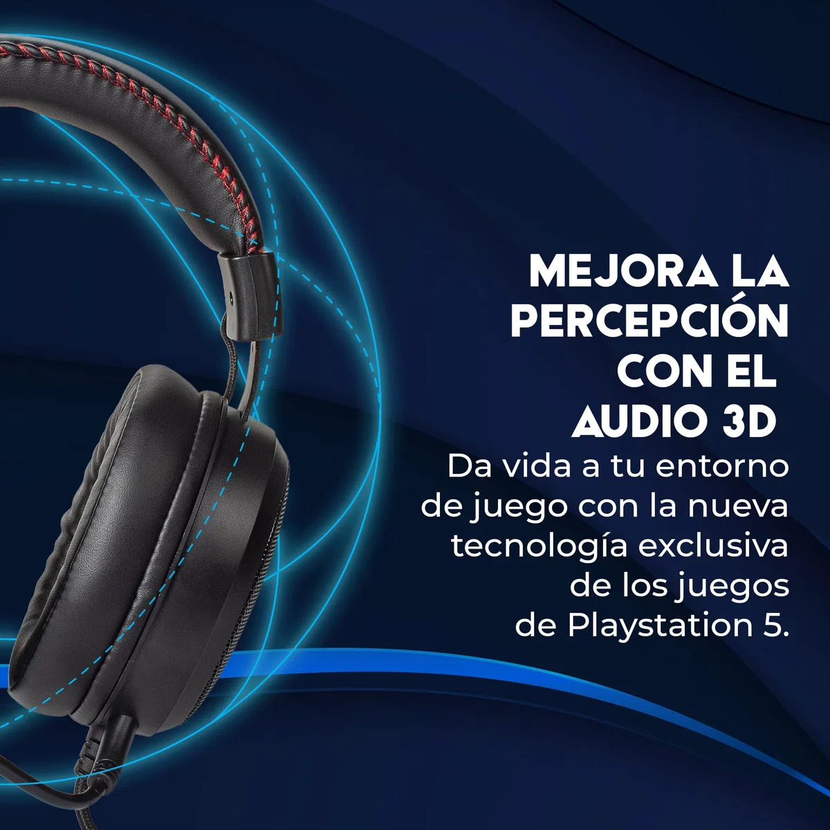 DR1TECH Blackjack+ Auriculares Cascos Gaming con Cable y Micrófono para PS5 Consola [Audio 3D], PS4, Xbox y Smartphone - Auricolares Over Ear con Driver 40mm (INMERSIÓN Total)