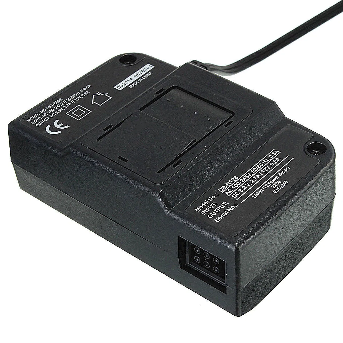 Adaptador de Corriente Compatible con Consolas N64 Entrada AC 220V Salida DC 3.3V 2.7A y 12V 0.8A Enchufe Europeo