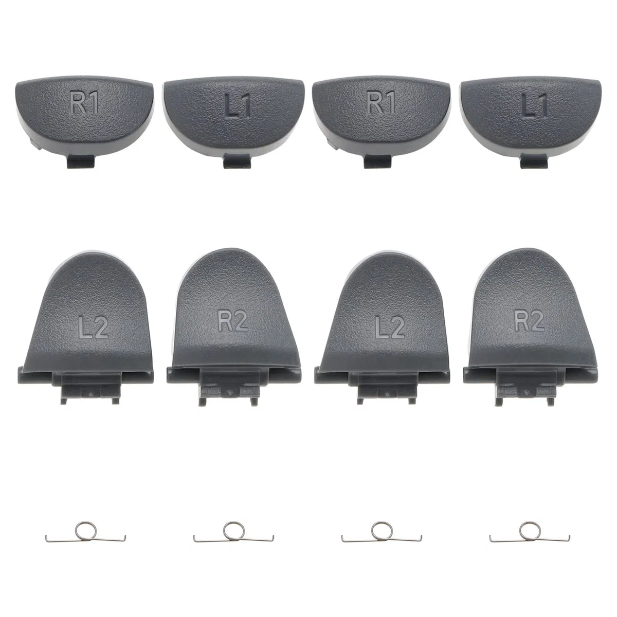 OTOTEC Juego de 2 botones de gatillo de repuesto L1 R1 L2 R2 resortes compatibles con Sony PS4 Controller JD M-040/JD M-050/JD M-055 versión driver pieza de repuesto